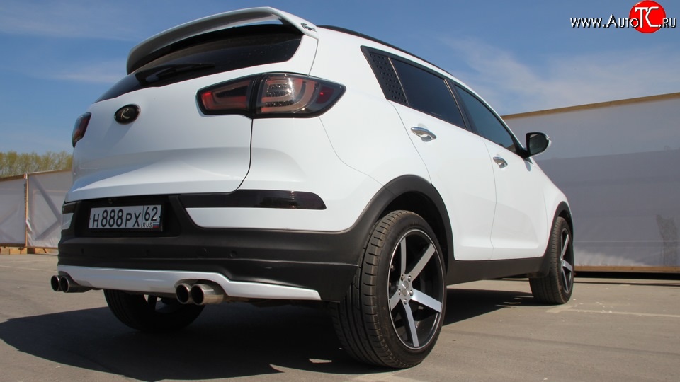 5 399 р. Накладка на задний бампер Ixion Style  KIA Sportage  3 SL (2010-2016) дорестайлинг, рестайлинг (Неокрашенная)  с доставкой в г. Майкоп