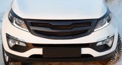 5 349 р. Решётка радиатора RA V2  KIA Sportage  3 SL (2010-2016) дорестайлинг, рестайлинг (С сеткой металлик, Неокрашенная)  с доставкой в г. Майкоп. Увеличить фотографию 5