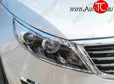 3 599 р. Накладки на фары СТ KIA Sportage 3 SL дорестайлинг (2010-2014) (Неокрашенные)  с доставкой в г. Майкоп