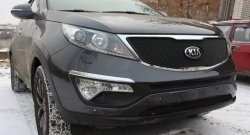 1 469 р. Нижняя сетка на бампер (рестайлинг) Russtal (черная) KIA Sportage 3 SL дорестайлинг (2010-2014)  с доставкой в г. Майкоп. Увеличить фотографию 3