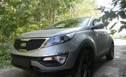 1 299 р. Средняя сетка на бампер Russtal (черная) KIA Sportage 3 SL дорестайлинг (2010-2014)  с доставкой в г. Майкоп. Увеличить фотографию 3