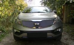 1 539 р. Нижняя сетка на бампер Russtal (хром) KIA Sportage 3 SL дорестайлинг (2010-2014)  с доставкой в г. Майкоп. Увеличить фотографию 3