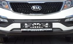 1 539 р. Нижняя сетка на бампер (рестайлинг) Russtal (хром) KIA Sportage 3 SL дорестайлинг (2010-2014)  с доставкой в г. Майкоп. Увеличить фотографию 3