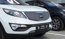 1 379 р. Средняя сетка на бампер (рестайлинг) Russtal (хром) KIA Sportage 3 SL дорестайлинг (2010-2014)  с доставкой в г. Майкоп. Увеличить фотографию 13