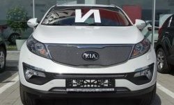 1 379 р. Средняя сетка на бампер (рестайлинг) Russtal (хром) KIA Sportage 3 SL дорестайлинг (2010-2014)  с доставкой в г. Майкоп. Увеличить фотографию 14