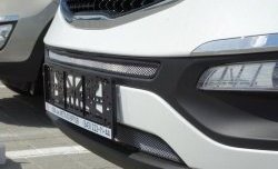 1 379 р. Средняя сетка на бампер (рестайлинг) Russtal (хром) KIA Sportage 3 SL дорестайлинг (2010-2014)  с доставкой в г. Майкоп. Увеличить фотографию 5