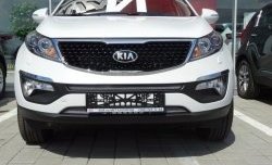 1 379 р. Средняя сетка на бампер (рестайлинг) Russtal (хром) KIA Sportage 3 SL дорестайлинг (2010-2014)  с доставкой в г. Майкоп. Увеличить фотографию 6