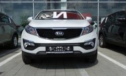 1 379 р. Средняя сетка на бампер (рестайлинг) Russtal (хром) KIA Sportage 3 SL дорестайлинг (2010-2014)  с доставкой в г. Майкоп. Увеличить фотографию 7