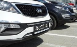 1 379 р. Средняя сетка на бампер (рестайлинг) Russtal (хром) KIA Sportage 3 SL дорестайлинг (2010-2014)  с доставкой в г. Майкоп. Увеличить фотографию 9