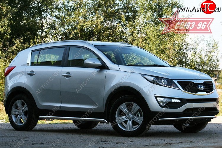 11 564 р. Защита переднего бампера одинарная Souz-96 (d42). KIA Sportage 3 SL дорестайлинг (2010-2014)  с доставкой в г. Майкоп
