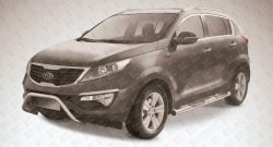 Усиленная защита переднего бампера из трубы диаметром 57 мм Slitkoff KIA Sportage  3 SL (2010-2014) дорестайлинг