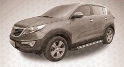 11 299 р. Алюминиевые пороги Slitkoff Luxe Black  KIA Sportage  3 SL (2010-2016) дорестайлинг, рестайлинг  с доставкой в г. Майкоп. Увеличить фотографию 2
