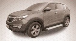 13 349 р. Алюминиевые пороги Slitkoff Optima Silver  KIA Sportage  3 SL (2010-2016) дорестайлинг, рестайлинг  с доставкой в г. Майкоп. Увеличить фотографию 2