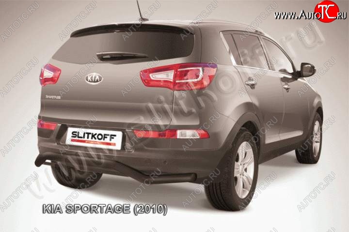 9 099 р. Защита заднего бампера из трубы d57 Slitkoff (волна)  KIA Sportage  3 SL (2010-2016) дорестайлинг, рестайлинг (Цвет: серебристый)  с доставкой в г. Майкоп