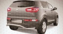 Фигурная защита заднего бампера диаметром 57 мм Slitkoff KIA Sportage  3 SL (2010-2016) дорестайлинг, рестайлинг
