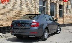 1 799 р. Имитация насадок глушителя на задний бампер Sport Skoda Octavia A7 дорестайлинг лифтбэк (2012-2017) (Неокрашенная)  с доставкой в г. Майкоп. Увеличить фотографию 2