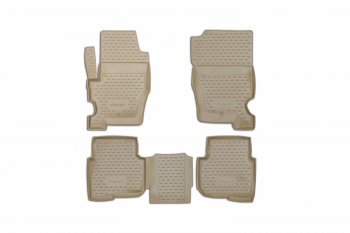 Коврики в салон Element 4 шт. (полиуретан) Land Rover Discovery 4 L319 (2009-2016) (Бежевые)