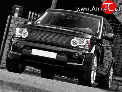 12 599 р. Решётка радиатора Kahn Design Land Rover Discovery 4 L319 (2009-2016) (Металлическая сетка, Неокрашенная)  с доставкой в г. Майкоп