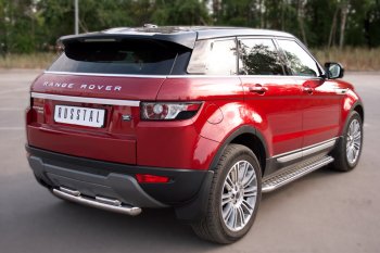 Пороги SLITKOFF d42 с листом Land Rover Range Rover Evoque 1 L538 рестайлинг 5 дв. (2015-2018) (лист алюминий, труба нержавейка)