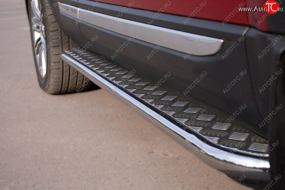 22 999 р. Широкая защита порогов с трубой диаметром 42 мм SLITKOFF v2  Land Rover Range Rover Evoque  1 L538 (2011-2015) дорестайлинг 5 дв.  с доставкой в г. Майкоп