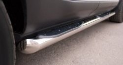 83 999 р. Защита порогов с пластиковыми вставками для ног из круглой трубы диаметром 76 мм (Prestige u Pure) Russtal Land Rover Range Rover Evoque 1 L538 дорестайлинг 5 дв. (2011-2015) (Защита порогов с со скосами на торцах (вариант 1))  с доставкой в г. Майкоп. Увеличить фотографию 2
