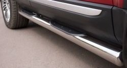 83 999 р. Защита порогов с пластиковыми вставками для ног из круглой трубы диаметром 76 мм (Prestige u Pure) Russtal Land Rover Range Rover Evoque 1 L538 дорестайлинг 5 дв. (2011-2015) (Защита порогов с со скосами на торцах (вариант 1))  с доставкой в г. Майкоп. Увеличить фотографию 11