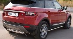 17 949 р. Защита заднего бампера (2 трубы Ø63 и 42 мм, нержавейка, Prestige u Pure) SLITKOFF  Land Rover Range Rover Evoque  1 L538 (2011-2015) дорестайлинг 3 дв., дорестайлинг 5 дв.  с доставкой в г. Майкоп. Увеличить фотографию 4