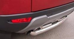 17 599 р. Защита заднего бампера (2 трубы Ø76 и 42 мм, нержавейка) SLITKOFF  Land Rover Range Rover Evoque  1 L538 (2011-2015) дорестайлинг 3 дв., дорестайлинг 5 дв.  с доставкой в г. Майкоп. Увеличить фотографию 2