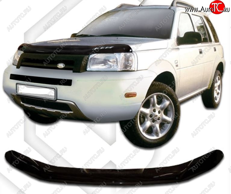 1 999 р. Дефлектор капота CA-Plastic Land Rover Freelander 1 (1997-2006) (Classic черный, Без надписи)  с доставкой в г. Майкоп