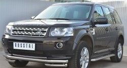 18 999 р. Защита переднего бампера (Ø63 мм с углами, нержавейка) SLITKOFF Land Rover Freelander L359 дорестайлинг (2006-2010)  с доставкой в г. Майкоп. Увеличить фотографию 4