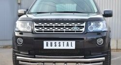 31 799 р. Защита переднего бампера (Ø63 мм с зубами, нержавейка) SLITKOFF  Land Rover Freelander  L359 (2010-2012) 1-ый рестайлинг  с доставкой в г. Майкоп. Увеличить фотографию 4