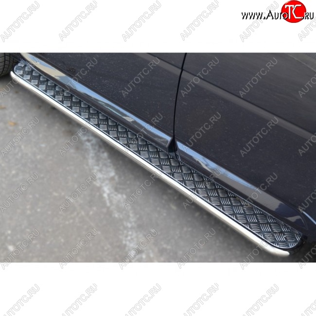 35 549 р. Широкая защита порогов с трубой диаметром 42 мм SLITKOFF v3  Land Rover Freelander  L359 (2006-2010) дорестайлинг  с доставкой в г. Майкоп