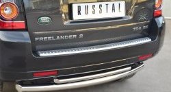 17 999 р. Защита заднего бампера (Ø63 и 42 мм, нержавейка) SLITKOFF  Land Rover Freelander  L359 (2006-2010) дорестайлинг  с доставкой в г. Майкоп. Увеличить фотографию 2