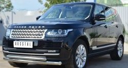 22 099 р. Защита переднего бампера (2 трубыØ76 и 63 мм, нержавейка) SLITKOFF  Land Rover Range Rover  4 L405 (2012-2017) дорестайлинг  с доставкой в г. Майкоп. Увеличить фотографию 3
