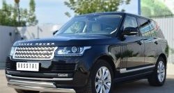 18 549 р. Защита переднего бампера (2 трубыØ75х42 мм, нержавейка) Russtal Land Rover Range Rover 4 L405 дорестайлинг (2012-2017)  с доставкой в г. Майкоп. Увеличить фотографию 4