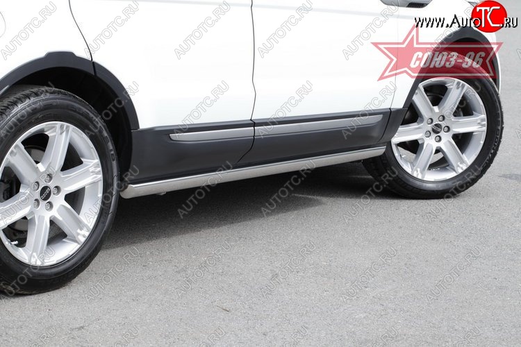 14 579 р. Защита порогов из овальной трубы Souz-96 (d75х42) Land Rover Range Rover Evoque 1 L538 дорестайлинг 5 дв. (2011-2015)  с доставкой в г. Майкоп