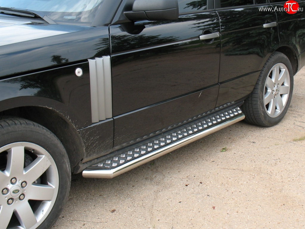 33 649 р. Широкая защита порогов Russtal Land Rover Range Rover 3 L322 дорестайлинг (2002-2006)  с доставкой в г. Майкоп