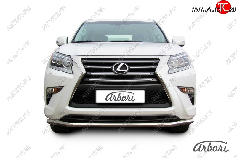 19 079 р. Защита переднего бампера Arbori (нержавейка, 1 труба d57 mm). Lexus GX460 J150 1-ый рестайлинг (2013-2019)  с доставкой в г. Майкоп