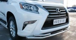 19 349 р. Защита переднего бампера (2 трубыØ63 и 42 мм, нержавейка) SLITKOFF Lexus GX460 J150 1-ый рестайлинг (2013-2019)  с доставкой в г. Майкоп. Увеличить фотографию 2