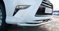19 349 р. Защита переднего бампера (2 трубыØ63 и 42 мм, нержавейка) SLITKOFF Lexus GX460 J150 1-ый рестайлинг (2013-2019)  с доставкой в г. Майкоп. Увеличить фотографию 3