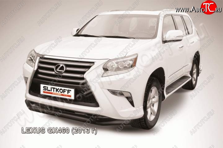 15 949 р. Защита переднего бампера из труб d57 Slitkoff (двойная) Lexus GX460 J150 1-ый рестайлинг (2013-2019) (Цвет: серебристый)  с доставкой в г. Майкоп