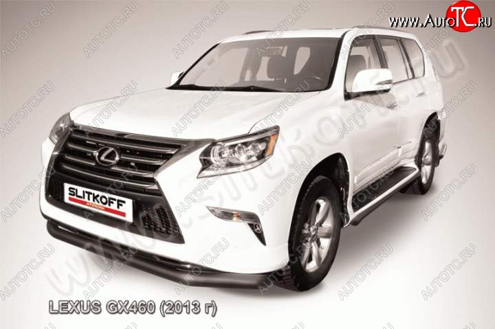 14 999 р. Защита переднего бампера из трубы d76 Slitkoff Lexus GX460 J150 1-ый рестайлинг (2013-2019) (Цвет: серебристый)  с доставкой в г. Майкоп