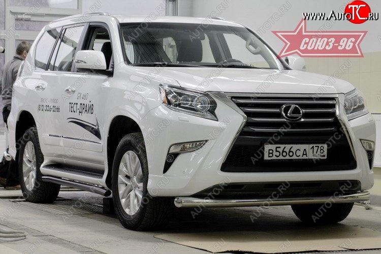 19 484 р. Защита переднего бампера одинарная Souz-96 (d76) Lexus GX460 J150 1-ый рестайлинг (2013-2019)  с доставкой в г. Майкоп