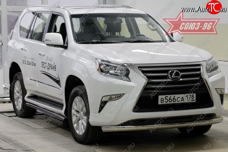 19 214 р. Защита переднего бампера из овальной трубы (d75х42) Souz-96 Lexus GX460 J150 1-ый рестайлинг (2013-2019)  с доставкой в г. Майкоп