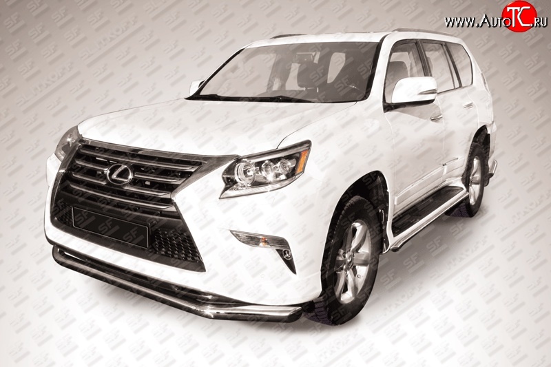 19 599 р. Одинарная защита переднего бампера диаметром 76 мм Slitkoff Lexus GX460 J150 1-ый рестайлинг (2013-2019) (Нержавейка, Полированная)  с доставкой в г. Майкоп