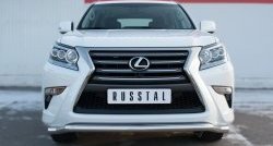 Защита переднего бампера (Ø63 мм волна, нержавейка) SLITKOFF Lexus GX460  J150 (2013-2022) 1-ый рестайлинг, 2-ой рестайлинг