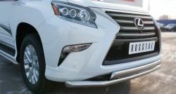 14 849 р. Защита переднего бампера (2 трубы Ø63 и 75х42 мм, нержавейка) Russtal Lexus GX460 J150 1-ый рестайлинг (2013-2019)  с доставкой в г. Майкоп. Увеличить фотографию 3
