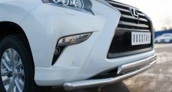 14 849 р. Защита переднего бампера (2 трубы Ø63 и 75х42 мм, нержавейка) Russtal Lexus GX460 J150 1-ый рестайлинг (2013-2019)  с доставкой в г. Майкоп. Увеличить фотографию 4