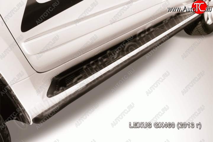12 799 р. Защита штатного порога из труб d42 Slitkoff Lexus GX460 J150 1-ый рестайлинг (2013-2019) (Цвет: серебристый)  с доставкой в г. Майкоп
