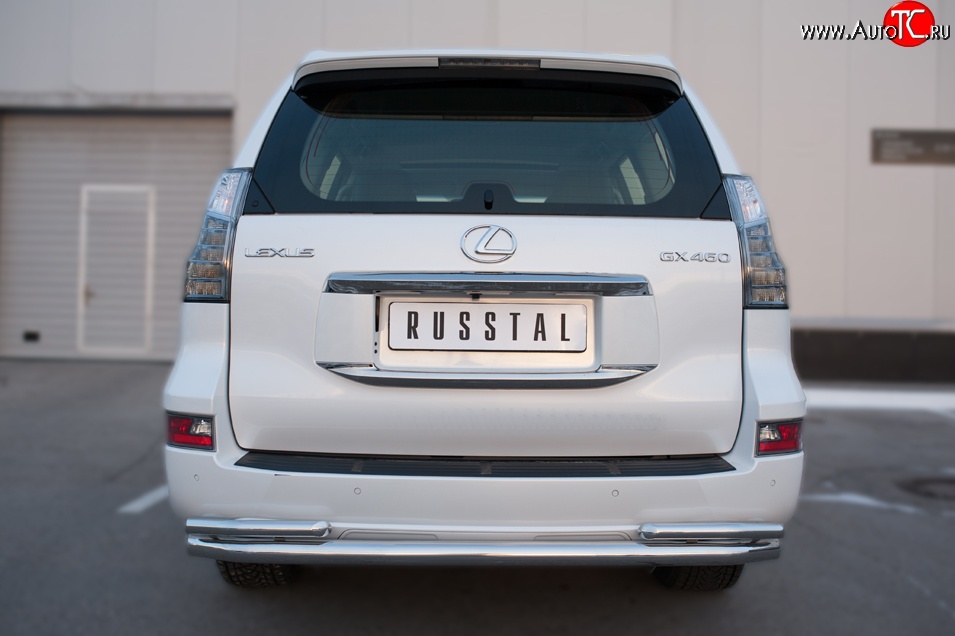 21 699 р. Защита заднего бампера (Ø63 и 42 мм, с углами, нержавейка) SLITKOFF  Lexus GX460  J150 (2013-2022) 1-ый рестайлинг, 2-ой рестайлинг  с доставкой в г. Майкоп